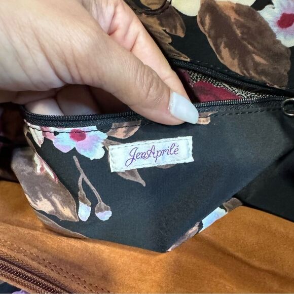 Jen Aprile Suede Hand Painted Heel Fashion Handbag Purse  Shoulder - Picture 2 of 9